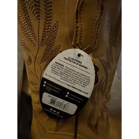 Dan Post Selena Boots Women’s Size 7 Golden Yellow Leather Square Toe NIB NEW - Picture 4 of 10